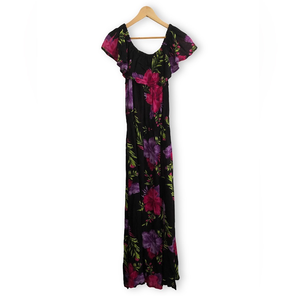 Tropical Floral Print Maxi Summer Dress